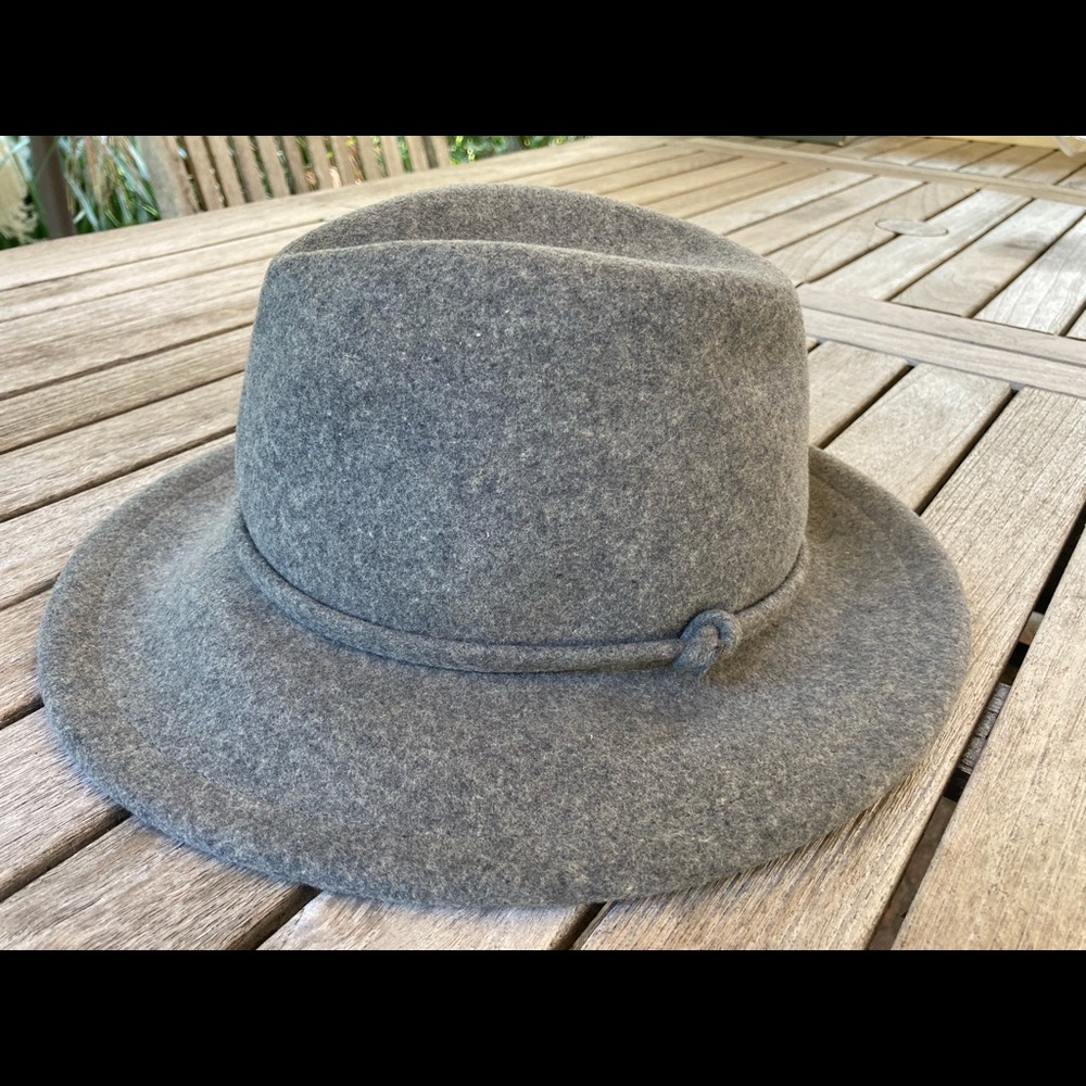 Vintage Halston Excello for Saks 5th Ave Gray Wool Charlie’s Angels Fedora Hat